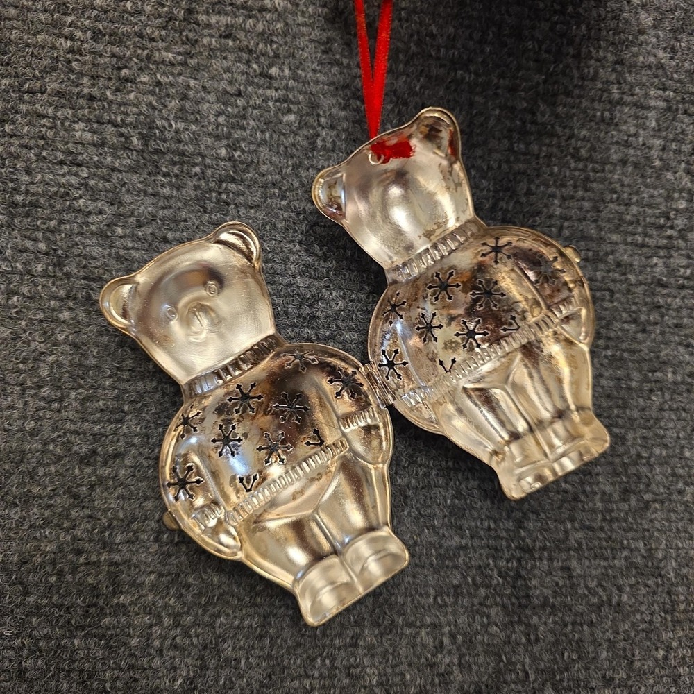 Reed &‎ Barton Silverplate Hinged Teddy Bear Christmas Tree Ornament Pomander - Picture 2 of 6